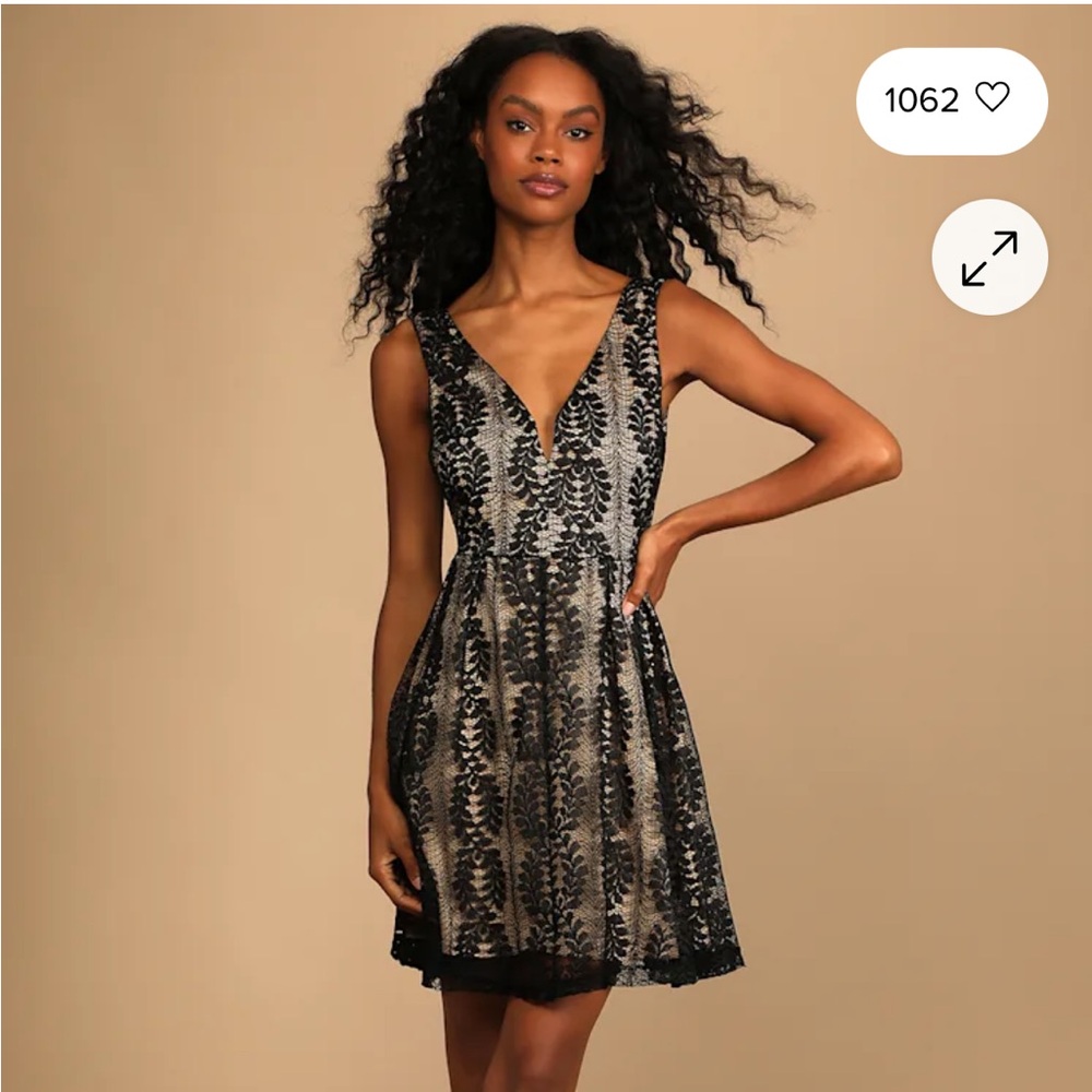 Lulus all of my heart Black Lace Dress